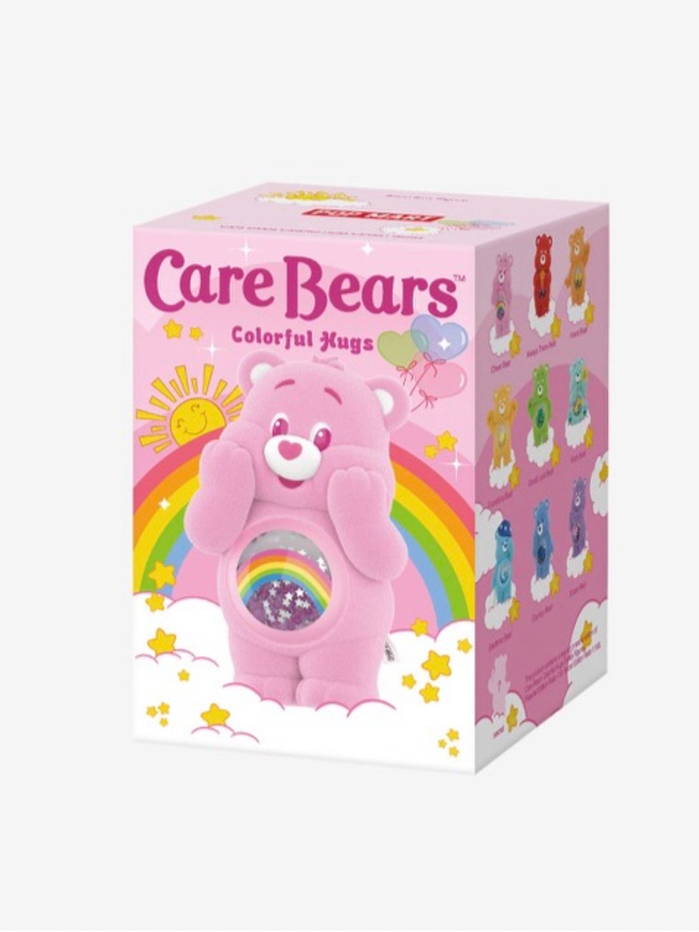 POP MART Care Bears Colorful Hugs BLIND BOX, Flocked Figure with Glitter Tummy